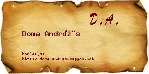 Doma András névjegykártya
