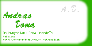 andras doma business card